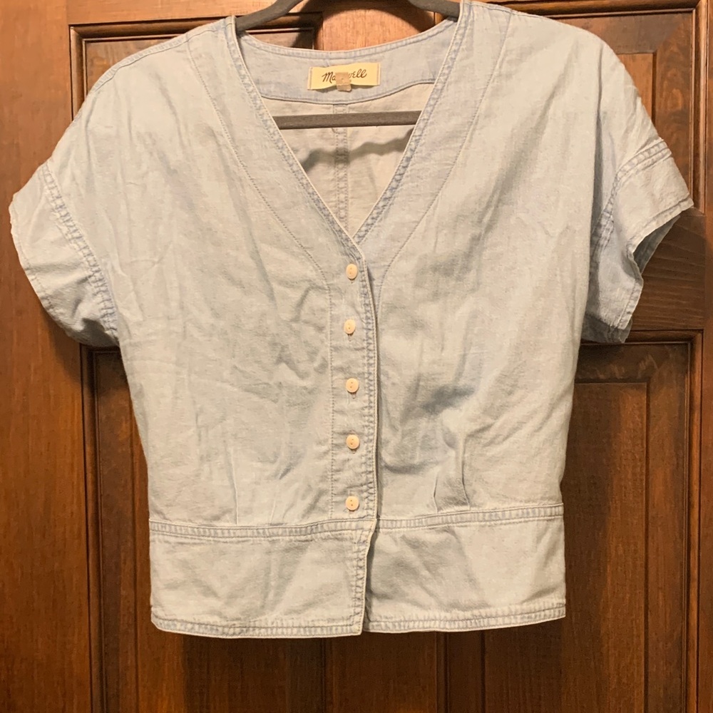 Madewell Light Blue Denim Button-Up Top